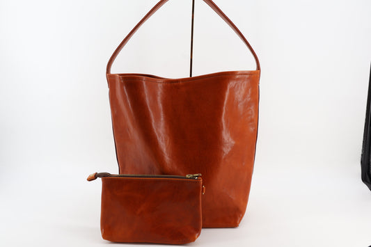 Bison Leather Tote & Pouch Set Eugo