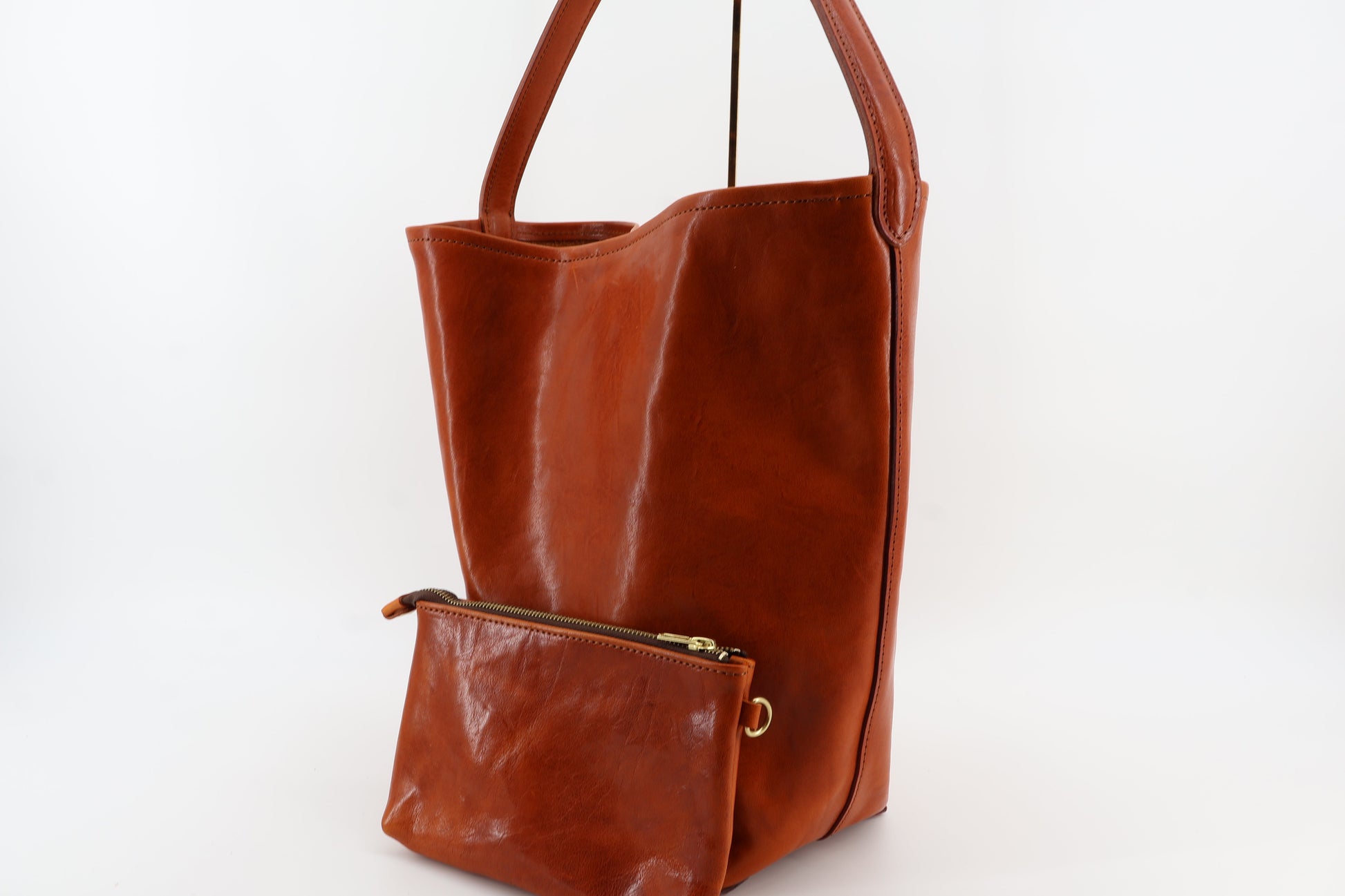 Bison Leather Tote & Pouch Set Eugo
