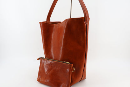 Bison Leather Tote & Pouch Set Eugo