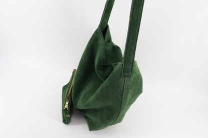 Forest Suede Hobo & Zip Pouch Eugo