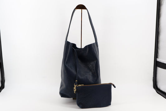 Midnight Leather Hobo & Zip Pouch Eugo